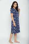 Zivame Farm Lore Knit Cotton Knee Length Nightdress - Set Sail — thumbnail 3